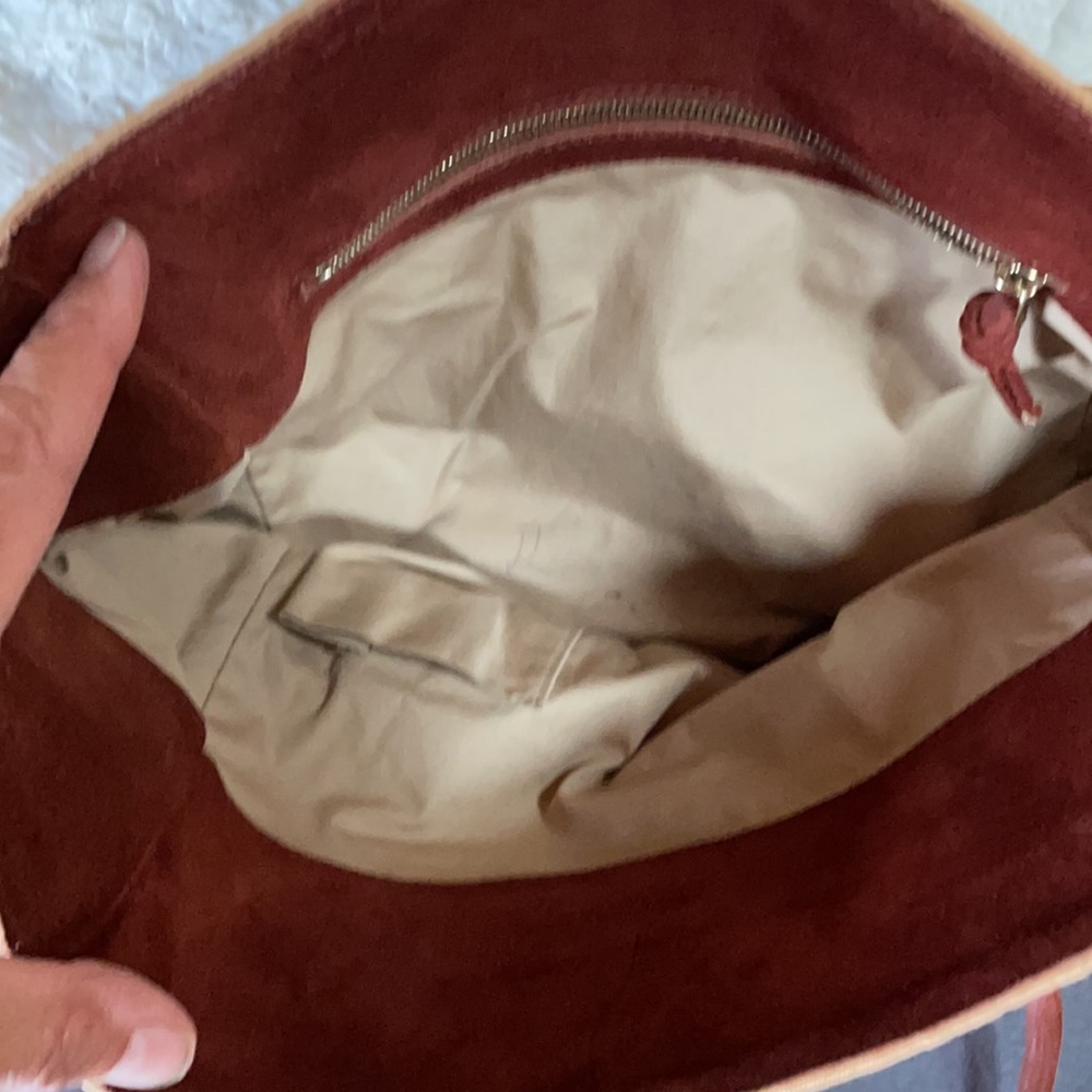 BOTTEGA VENETA Brown Suede & Camel Color Tote Bag - Picture 7 of 9